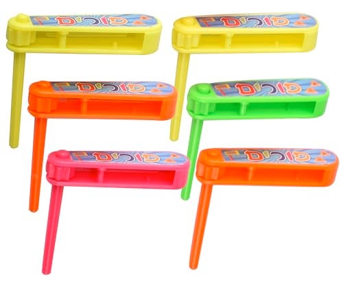 Izzy 'n' Dizzy Purim Gragger 6 Pack Mini Groggers for Purim Purim Noise Maker Grogger Mini Plastic Purim Grogger Happy Purim Party Supplies - Image 1
