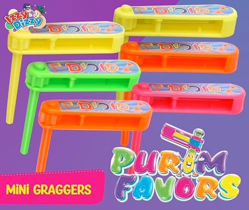Izzy 'n' Dizzy Purim Gragger 6 Pack Mini Groggers for Purim Purim Noise Maker Grogger Mini Plastic Purim Grogger Happy Purim Party Supplies - Image 5
