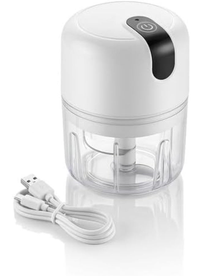 Rechargeable manual food chopper for cutting garlic, onions, peppers, and ginger, small kitchen tool to save time - Image 2