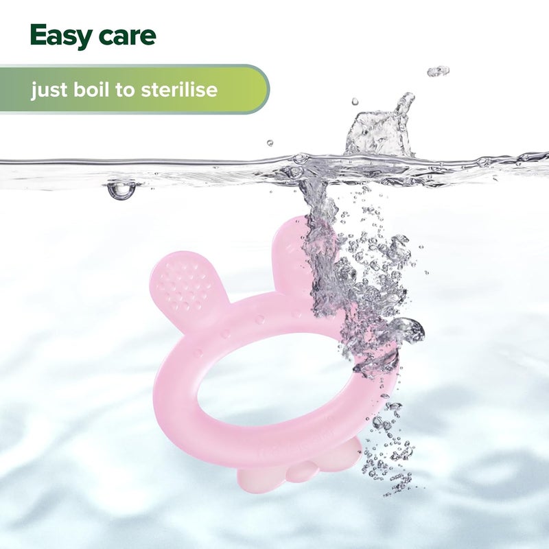Haakaa Silicone Baby Teether  Rabbit Ear Frozen Teething Toy for Babies 36 Months Cold Teething Relief  BPA Free SiliconePink - Image 5