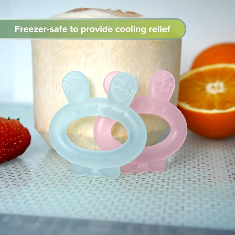 Haakaa Silicone Baby Teether  Rabbit Ear Frozen Teething Toy for Babies 36 Months Cold Teething Relief  BPA Free SiliconePink - Image 4