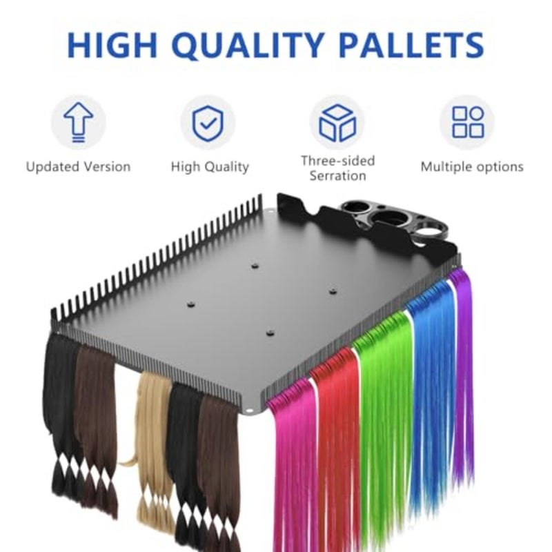 Hairstylist Rolling Cart, Salon Trolley With Storage Platform and Hair Separator Stand, Coloring Tray With Dye Bowls and Tools, Black - Image 4