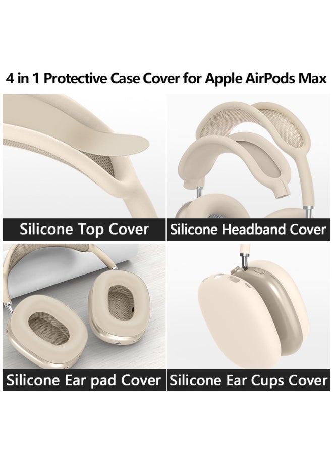 Generic - Suitable For Apple Airpodsmax Protective Case Airpodsmax Protective Case Silicone Ear Mask Head Beam Four-piece Set-Color:Silicone* Midnight Blue 4-piece Set (mesh Cushion Cover*1+headband Cover*1+shell Cover*1 Pair+ear Cushion Cover*1 Pair)-Applicable Models:Universal For Airpods Max 1/2 Generation - Image 1
