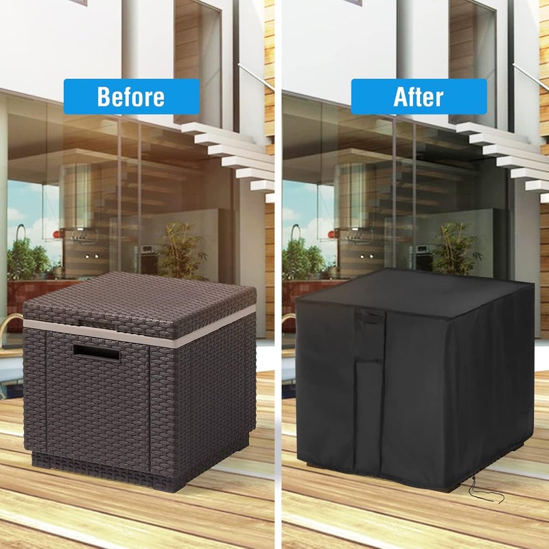 Kingling Outdoor Cooler Table Cover for Keter Cooler Tables, Waterproof Patio Storage Cooler Table Cover Patio Side Table Covers - 18''L x 18''W x18''H - Image 5