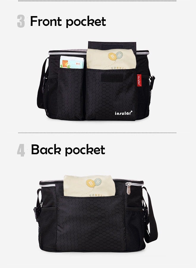 Loquat Baby Diaper Bag,Diaper Bag Backpack 420D Nylon with waterproof and thermal insulation function for Hospital and Weekender Travel, Functional Baby Bag Newborn Baby Essential-Black - Image 5