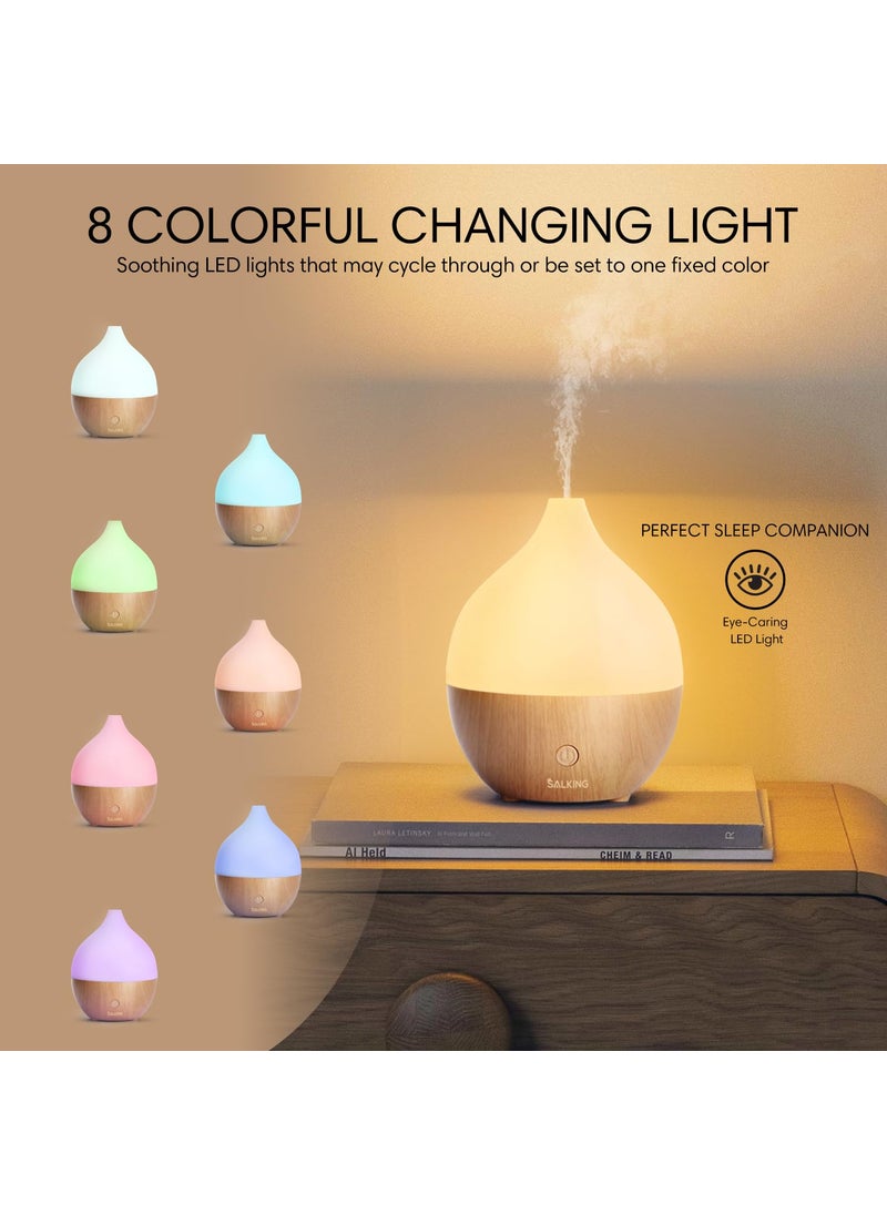 salking SALKING Essential Oil Diffuser, 100ml Small Aromatherapy Diffuser with Auto Shut-Off Function, Ultrasonic Diffusers for Essential Oils, Cool Mist Humidifier with Warm White Lights, for Office Home  - Image 2
