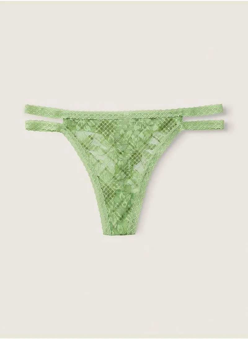 PINK ?Lace Strappy Thong Underwear
