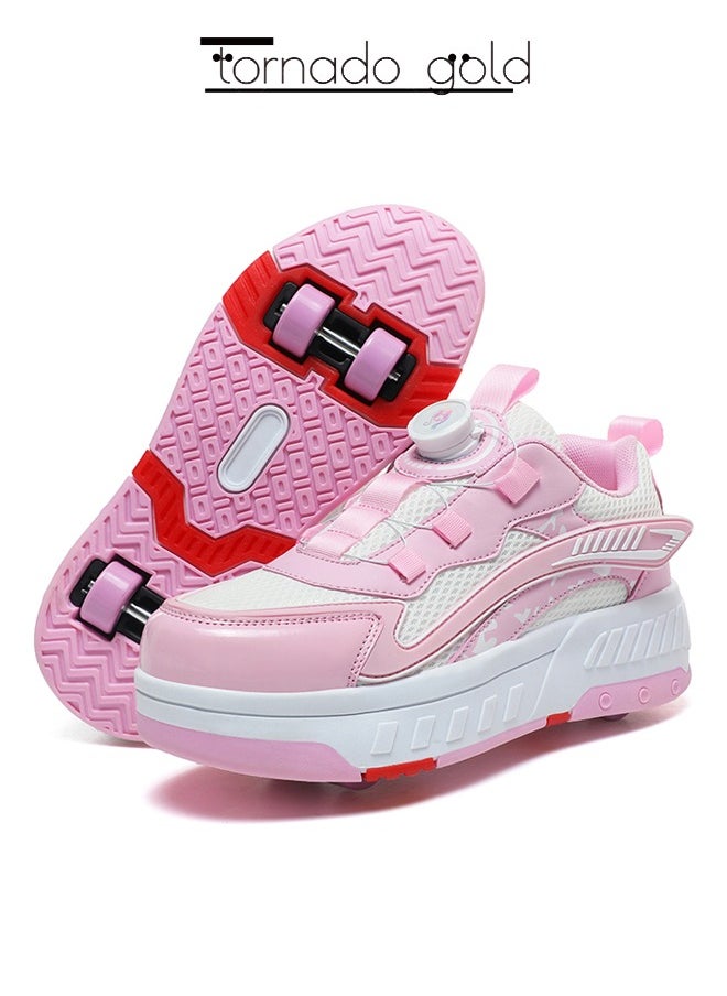 tornado gold Kids Roller Skates Fashion Sports Shoes Convenient Rotary Buckle Four Wheel Roller Skates Outdoor Leisure Cool  - Image 1