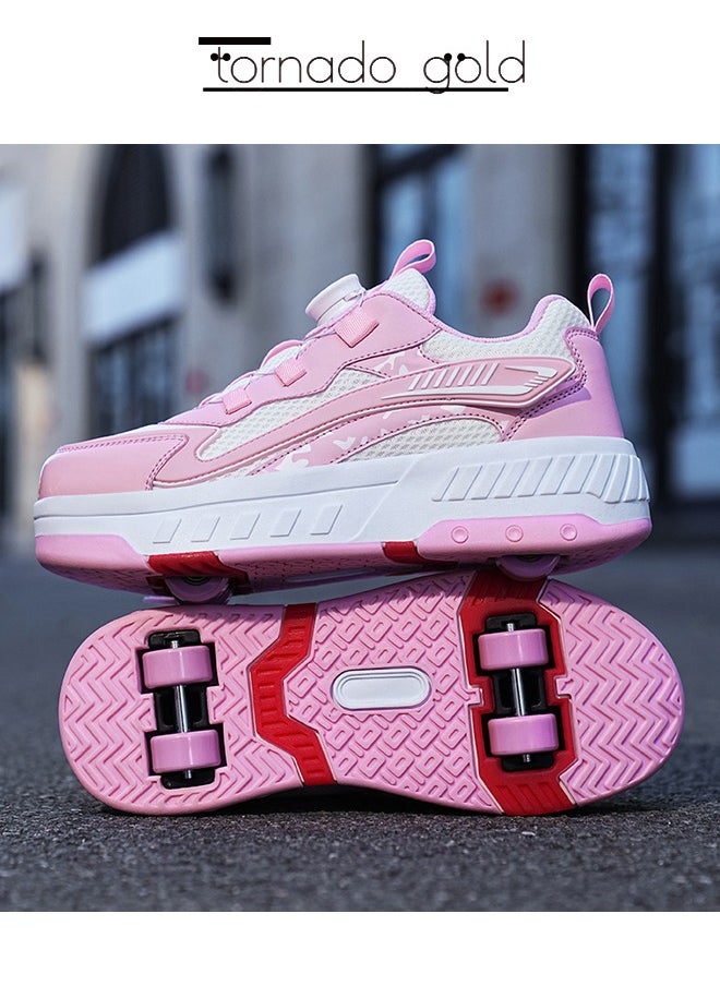 tornado gold Kids Roller Skates Fashion Sports Shoes Convenient Rotary Buckle Four Wheel Roller Skates Outdoor Leisure Cool  - Image 3