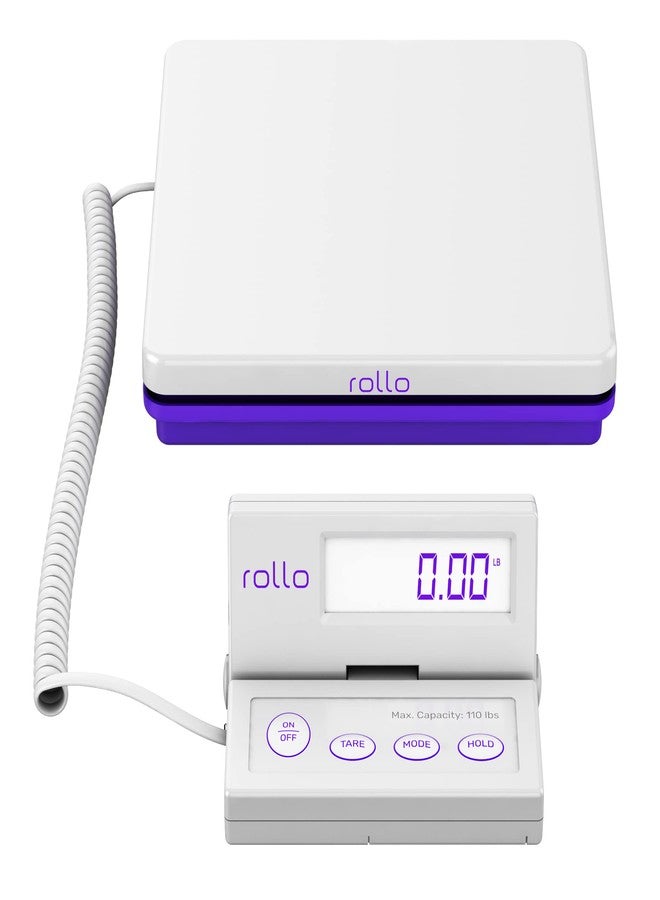 Rollo Shipping Scale for Packages - Digital Shipping Postal Scale (110 Lb Max) - Hold and Tare Functions - Includes AC Adapter and 2X AAA Batteries - Image 1
