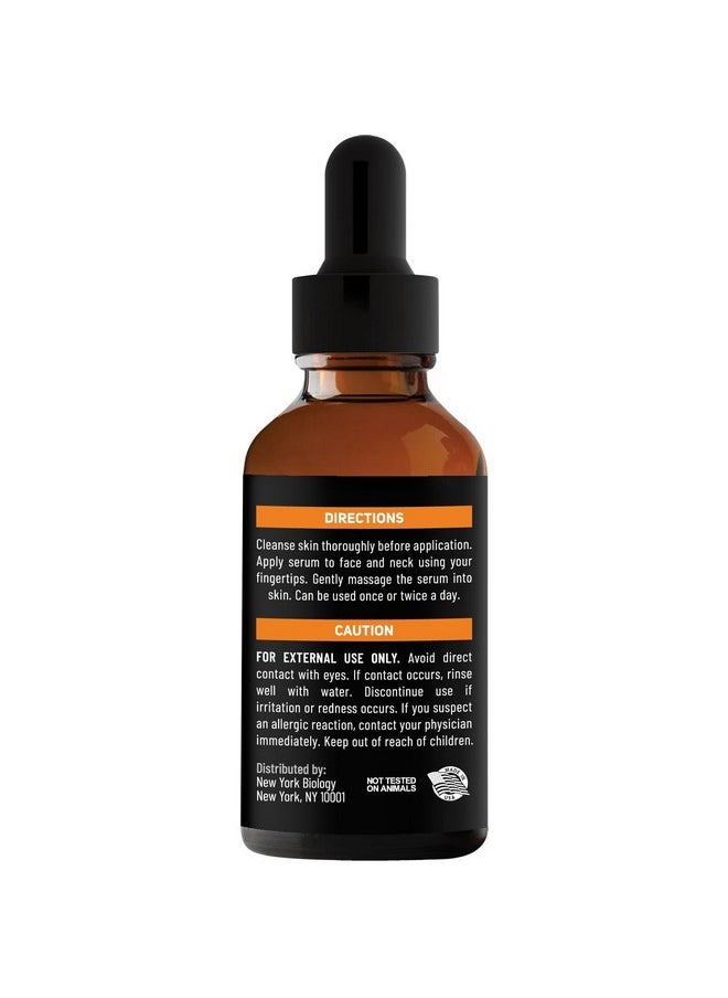 NEW YORK BIOLOGY THE ULTIMATE COSMECEUTICALS - New York Biology Vitamin C Serum For Face With Hyaluronic Acid And 20% Vitamin C 1 Fl Oz Moisturizing Anti Aging Face Serum For Dark Spots Dark Circles Fine Lines And Wrinkles - Image 1