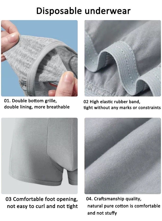5PCS Men's Disposable Briefs 100% Cotton Disposable Underwear Mid Waist Panties for Business Travel Hospital Stays Underpants Without Washing  - Image 3