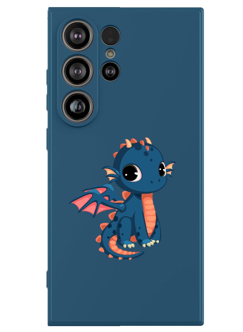 Theodor Protective Slim Fit Case Liquid Silicone Cover with Full Body Protection Anti-Scratch Shockproof Case For Samsung Galaxy S25 Ultra (Blue) - dragon - Image 1