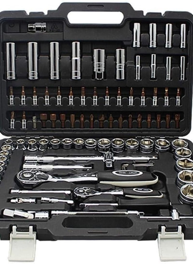 GGOOT Hardware Tool 82pcs the key Combination Ratchet Torque Wrench 1/2 set Auto Repair Hand Tools for Car Kit a set of keys spanners (Color : ZHGJ2018 002D) - Image 2