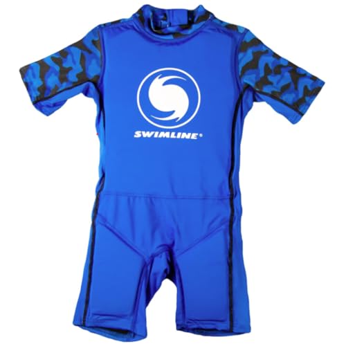 SWIMLINE Buoyant Zip-Up Swim Trainer Vest – Floating Life Jacket Suit for Children Ages 4+, Large 40-55 lbs, Boys, Blue - Image 1