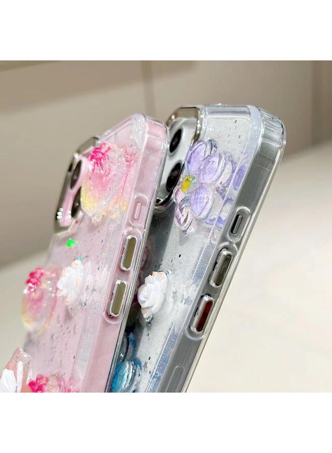 S-TOP Case For iPhone 15 Pro 3D Flower Glitter Epoxy TPU Phone Case - Image 5