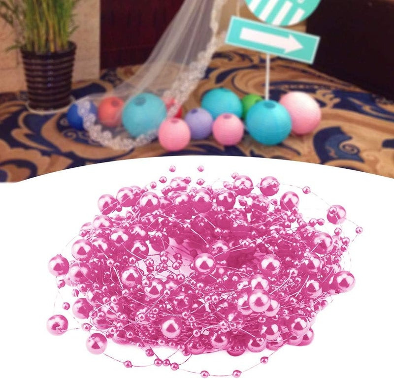 10M Fishing Thread Beads Chain, Versatile Beading, Garment Accessories, Home Decor, Floral Display, Creativity, Wedding Party Decoration with Cuttable Length, Adding a Touch of (Rose Red) - Image 3