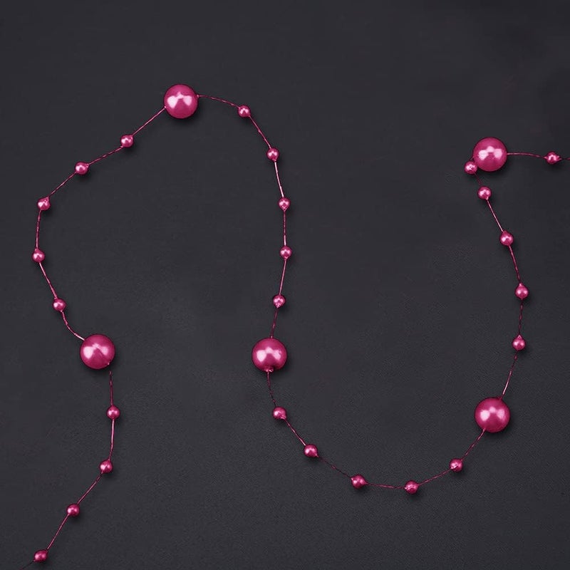 10M Fishing Thread Beads Chain, Versatile Beading, Garment Accessories, Home Decor, Floral Display, Creativity, Wedding Party Decoration with Cuttable Length, Adding a Touch of (Rose Red) - Image 4