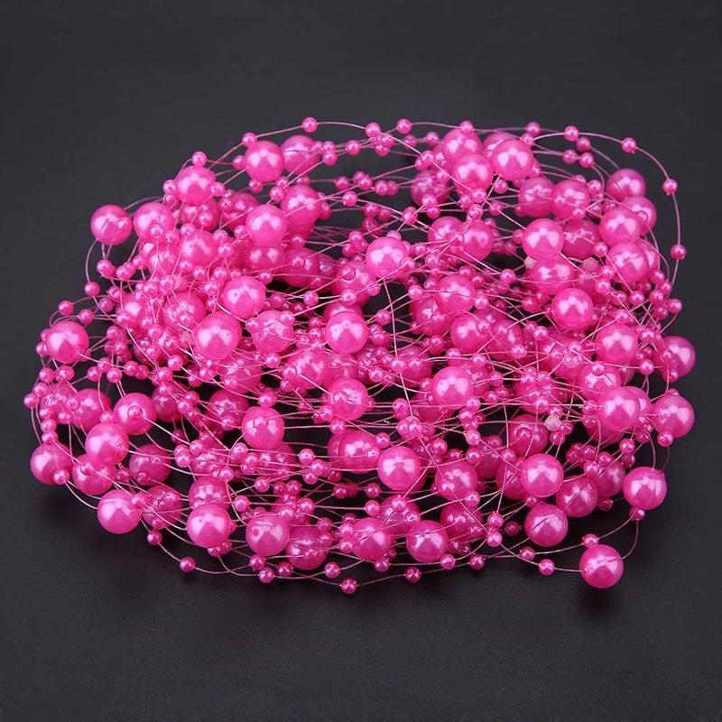 10M Fishing Thread Beads Chain, Versatile Beading, Garment Accessories, Home Decor, Floral Display, Creativity, Wedding Party Decoration with Cuttable Length, Adding a Touch of (Rose Red) - Image 5