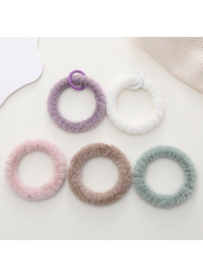 NIBEMINENT Phone Charm/ Chain Strap for Women Girls, Plush Bracelet Cell Phone Case Lanyard Wrist Strap，K1919/Purple - Image 2