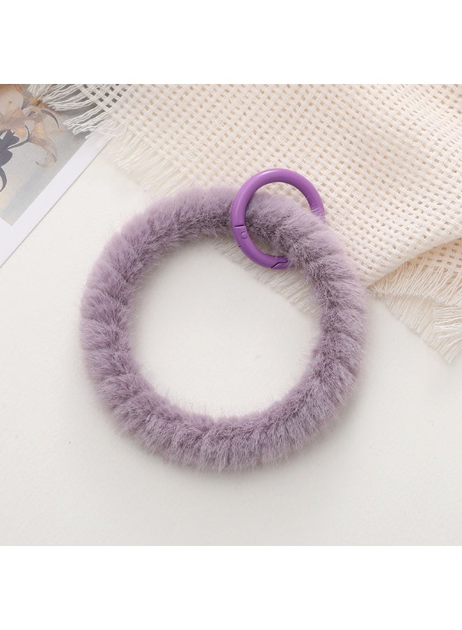 NIBEMINENT Phone Charm/ Chain Strap for Women Girls, Plush Bracelet Cell Phone Case Lanyard Wrist Strap，K1919/Purple - Image 1