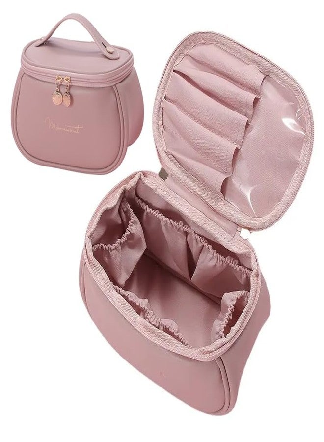 Trendegic Multi Functional Large Cosmetic Bag with Hook for Travel Makeup Organizer Cosmetic Pouch Household Grooming Kit Makeup Wash Bag for Women (PINK1) - Image 4