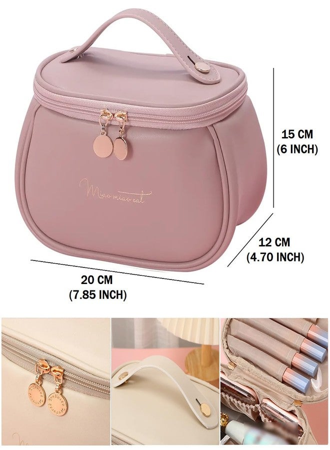 Trendegic Multi Functional Large Cosmetic Bag with Hook for Travel Makeup Organizer Cosmetic Pouch Household Grooming Kit Makeup Wash Bag for Women (PINK1) - Image 5