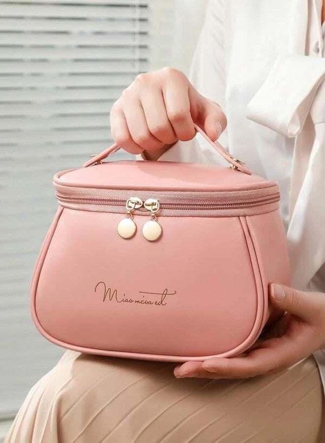 Trendegic Multi Functional Large Cosmetic Bag with Hook for Travel Makeup Organizer Cosmetic Pouch Household Grooming Kit Makeup Wash Bag for Women (PINK1) - Image 3