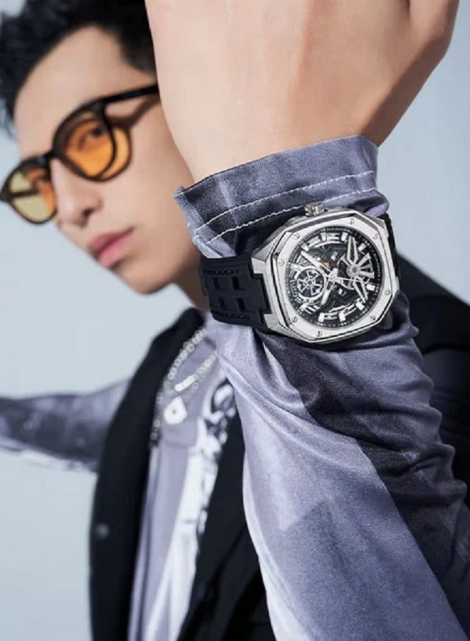 bonest gatti BG5802-A1, Automatic Men Watches, Black Rubber Strap  - Image 3