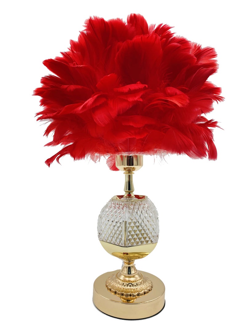 سکیلو مصباح سرير LED عصري على شكل ريشة - ضوء ليلي ناعم بزهرة الهندباء بثلاثة ألوان | مصباح طاولة مزخرف لغرفة النوم، أو الدراسة، أو الهدايا (30×47 سم، موديل LIT-01) - Image 1