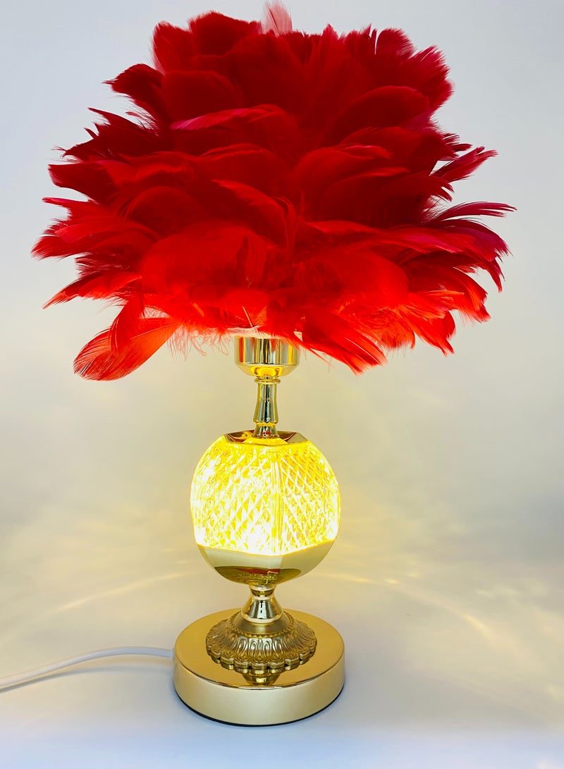 سکیلو مصباح سرير LED عصري على شكل ريشة - ضوء ليلي ناعم بزهرة الهندباء بثلاثة ألوان | مصباح طاولة مزخرف لغرفة النوم، أو الدراسة، أو الهدايا (30×47 سم، موديل LIT-01) - Image 3