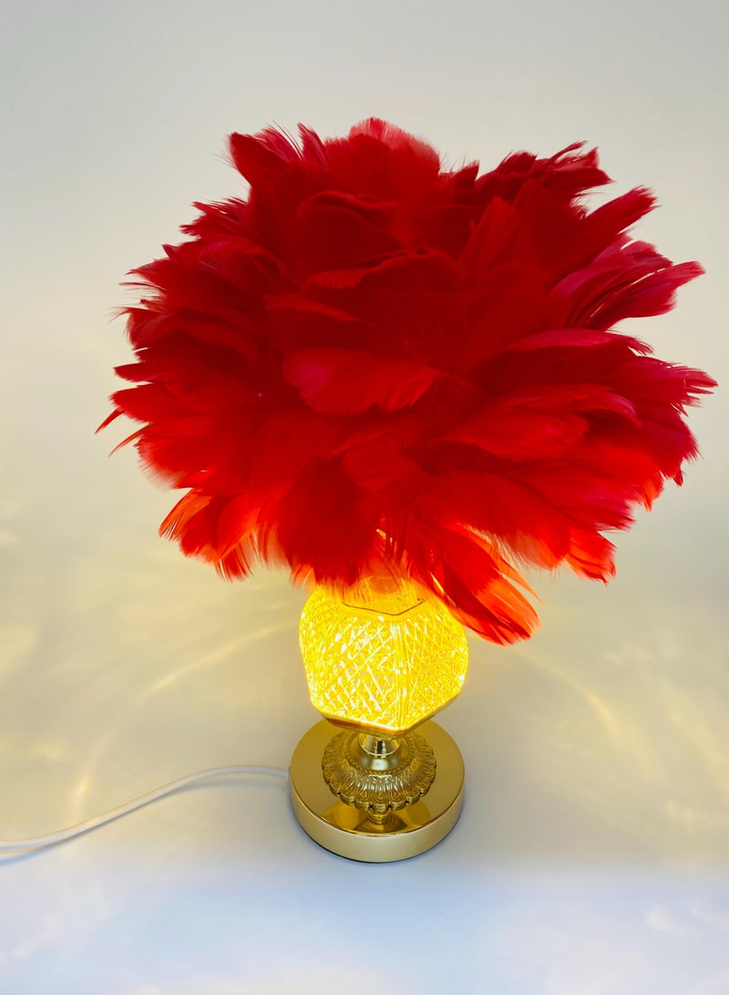 سکیلو مصباح سرير LED عصري على شكل ريشة - ضوء ليلي ناعم بزهرة الهندباء بثلاثة ألوان | مصباح طاولة مزخرف لغرفة النوم، أو الدراسة، أو الهدايا (30×47 سم، موديل LIT-01) - Image 4