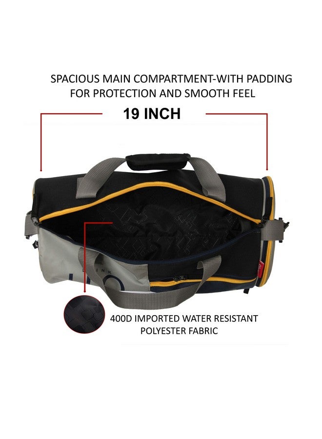 SFANE حقائب جيم سفاني للرجال مع قسم منفصل للأحذية حقائب رياضية للنساء حقائب دفل غير محددة للجيم للسفر والحمل حقائب دفل قابلة للتعديل حقيبة رياضية - رمادي وأزرق بحري - Image 5
