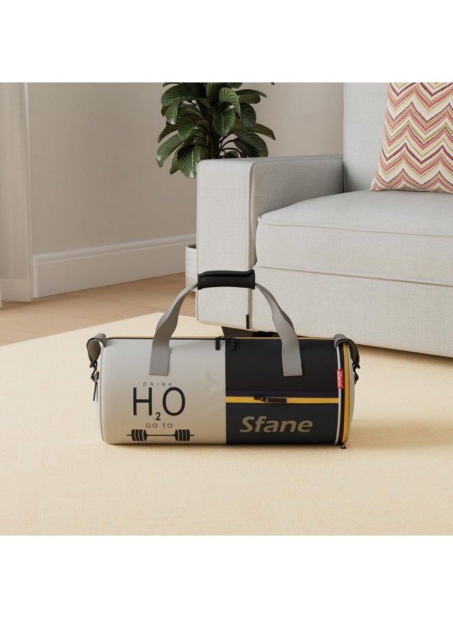 SFANE حقائب جيم سفاني للرجال مع قسم منفصل للأحذية حقائب رياضية للنساء حقائب دفل غير محددة للجيم للسفر والحمل حقائب دفل قابلة للتعديل حقيبة رياضية - رمادي وأزرق بحري - Image 2