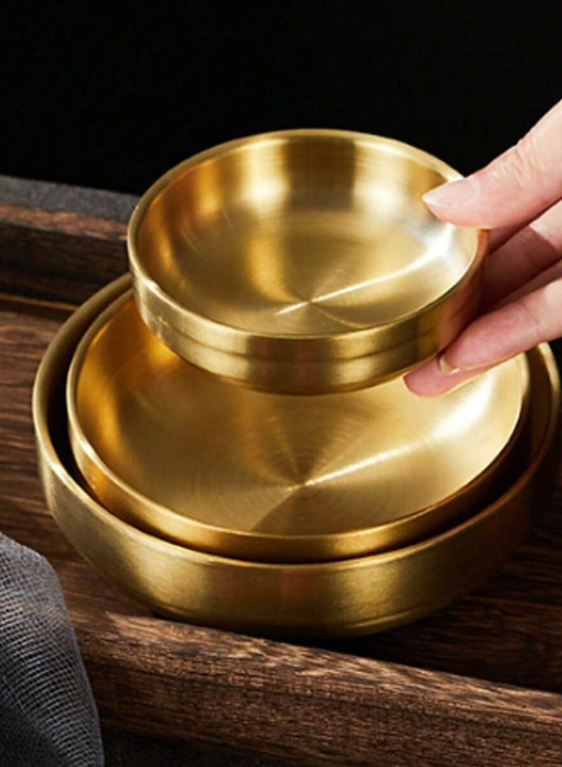3PCS Stainless Steel Bowls  Serving Bowls Large Pasta Bowls Decorative Gold Bowls Ramen Bowls Vegetable Salad Bowls Kitchen Soup Bowls Mixing Bowls for Cooking - Image 1