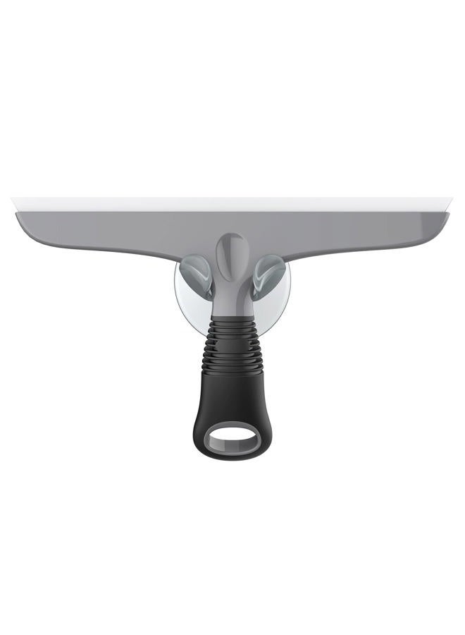 Mr Siga Multi-Purpose Silicon Squeegee for Window, Glass, Shower Door, Car Windshield, Heavy Duty Window Scrubber, Includes Suction Hook, 10 inch, Gray & Black, 1 Pack - Image 1