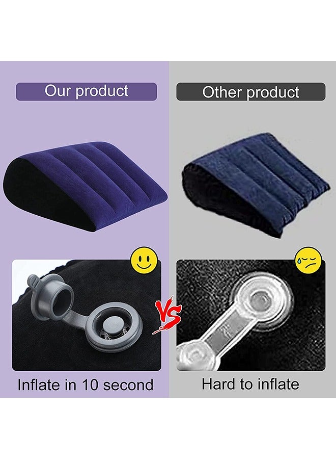Air Inflatable Wedge Pillow for Travel, Lightweight  Portable, Travel Wedge Pillow for Sleeping, Acid Reflux, Gerd, Snoring for Back, Leg Elevation  Knee Support  - Image 3