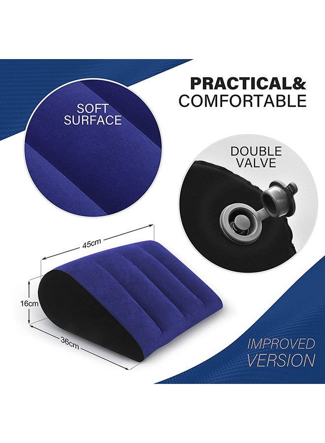 Air Inflatable Wedge Pillow for Travel, Lightweight  Portable, Travel Wedge Pillow for Sleeping, Acid Reflux, Gerd, Snoring for Back, Leg Elevation  Knee Support  - Image 2