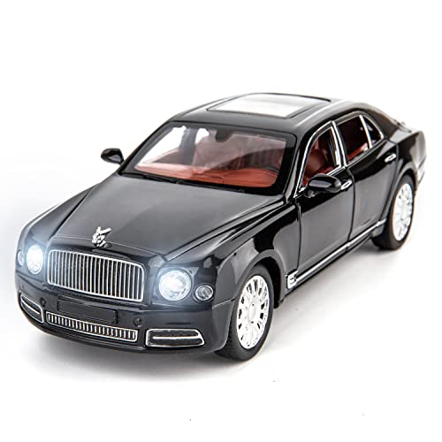 BDTCTK Compatible for 124 Scale Bentley Mulsanne Diecast Cars Models Pull Back Car Toys with 6 Open Doors Light and Sound Boys Toys Kids Adults GiftsBlack - Image 1