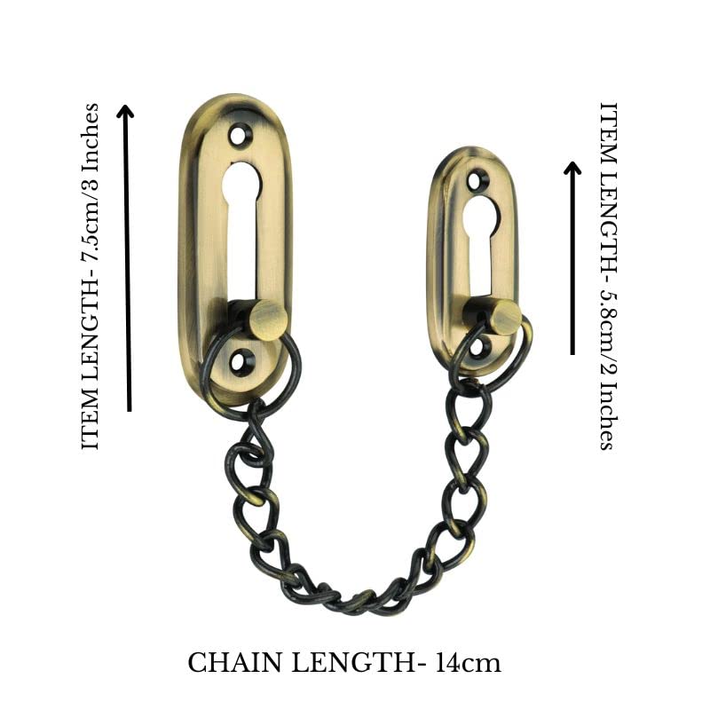 Sardar Brass DC-02 Door Chain for Door and Home Security|Door Chain Lock/Guard/Security Latch (Antique) - Image 3