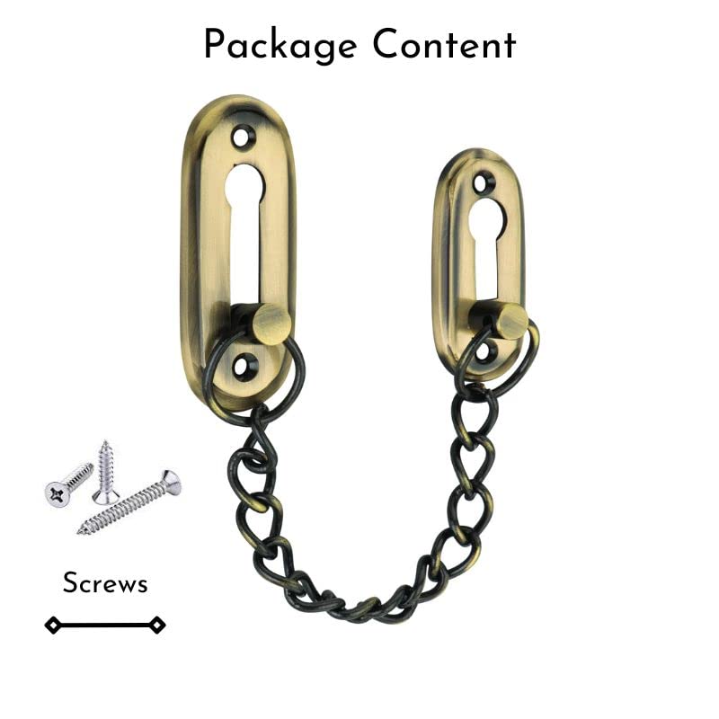Sardar Brass DC-02 Door Chain for Door and Home Security|Door Chain Lock/Guard/Security Latch (Antique) - Image 4