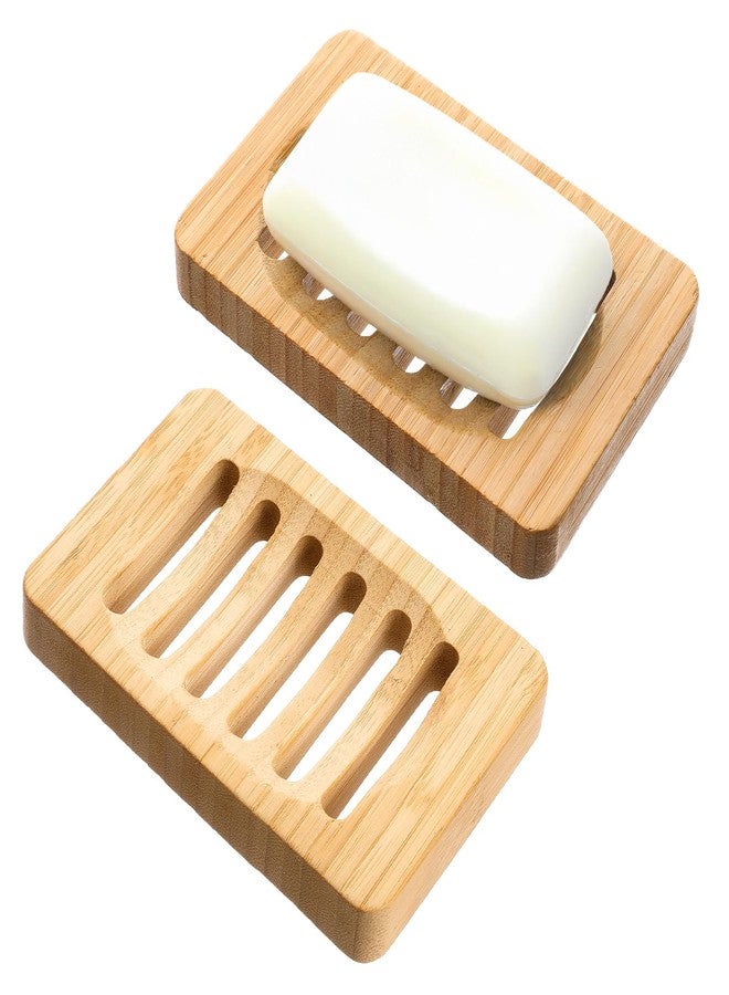 Larrel 2 Pack Wood Soap Dish for Shower, Waterproof Natural Wooden Bar Soap Holder, Self Draining Sturdy Soaps Saver for Bathroom, Kitchen, Shower, Sink, Bathtub - Image 1