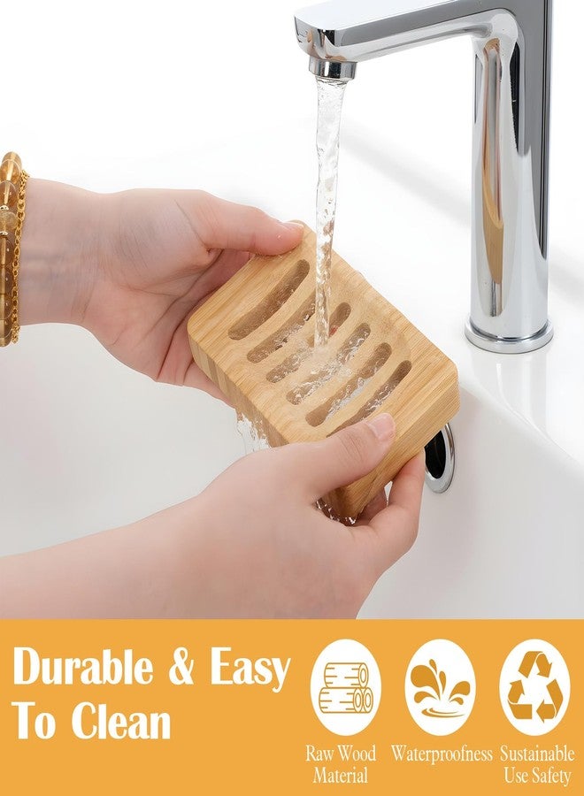 Larrel 2 Pack Wood Soap Dish for Shower, Waterproof Natural Wooden Bar Soap Holder, Self Draining Sturdy Soaps Saver for Bathroom, Kitchen, Shower, Sink, Bathtub - Image 4