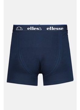 Ellesse Men 3 Pieces Brand Logo Trunks, Navy/Teal Green  - Image 4