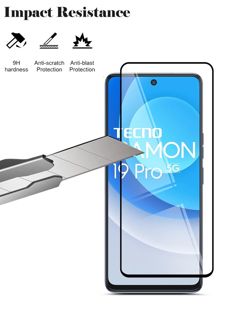 Techie - Techie  5D Full Cover 9H Hardness HD Tempered Glass Screen Protector for Tecno Camon 19 Pro 5G  - Anti-Scratch, Anti-Fingerprint, and Bubbles Free Technology - Image 1