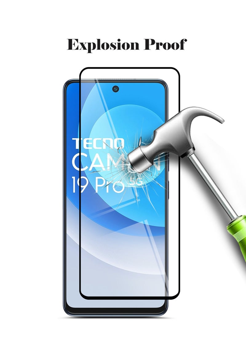 Techie - Techie  5D Full Cover 9H Hardness HD Tempered Glass Screen Protector for Tecno Camon 19 Pro 5G  - Anti-Scratch, Anti-Fingerprint, and Bubbles Free Technology - Image 1