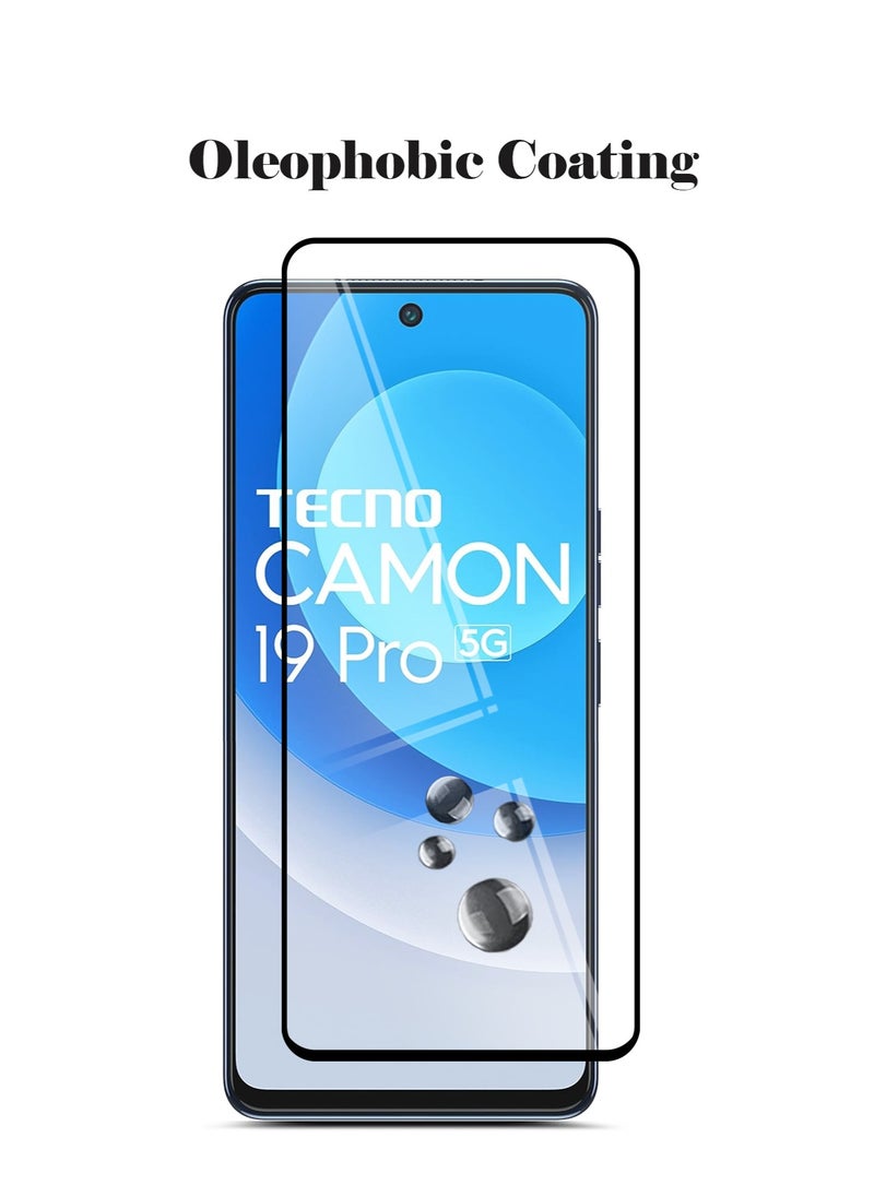 Techie - Techie  5D Full Cover 9H Hardness HD Tempered Glass Screen Protector for Tecno Camon 19 Pro 5G  - Anti-Scratch, Anti-Fingerprint, and Bubbles Free Technology - Image 1