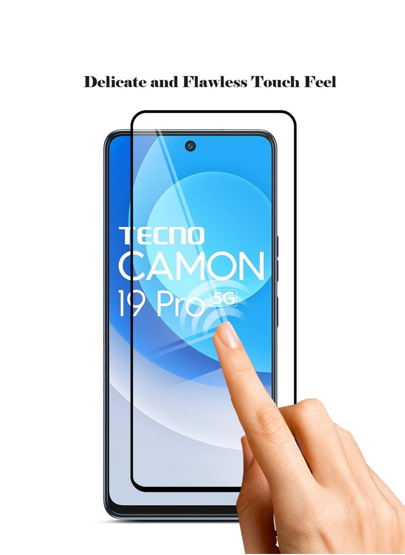 Techie - Techie  5D Full Cover 9H Hardness HD Tempered Glass Screen Protector for Tecno Camon 19 Pro 5G  - Anti-Scratch, Anti-Fingerprint, and Bubbles Free Technology - Image 1