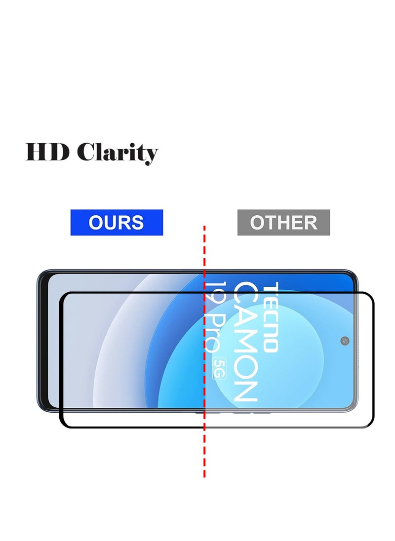 Techie - Techie  5D Full Cover 9H Hardness HD Tempered Glass Screen Protector for Tecno Camon 19 Pro 5G  - Anti-Scratch, Anti-Fingerprint, and Bubbles Free Technology - Image 1