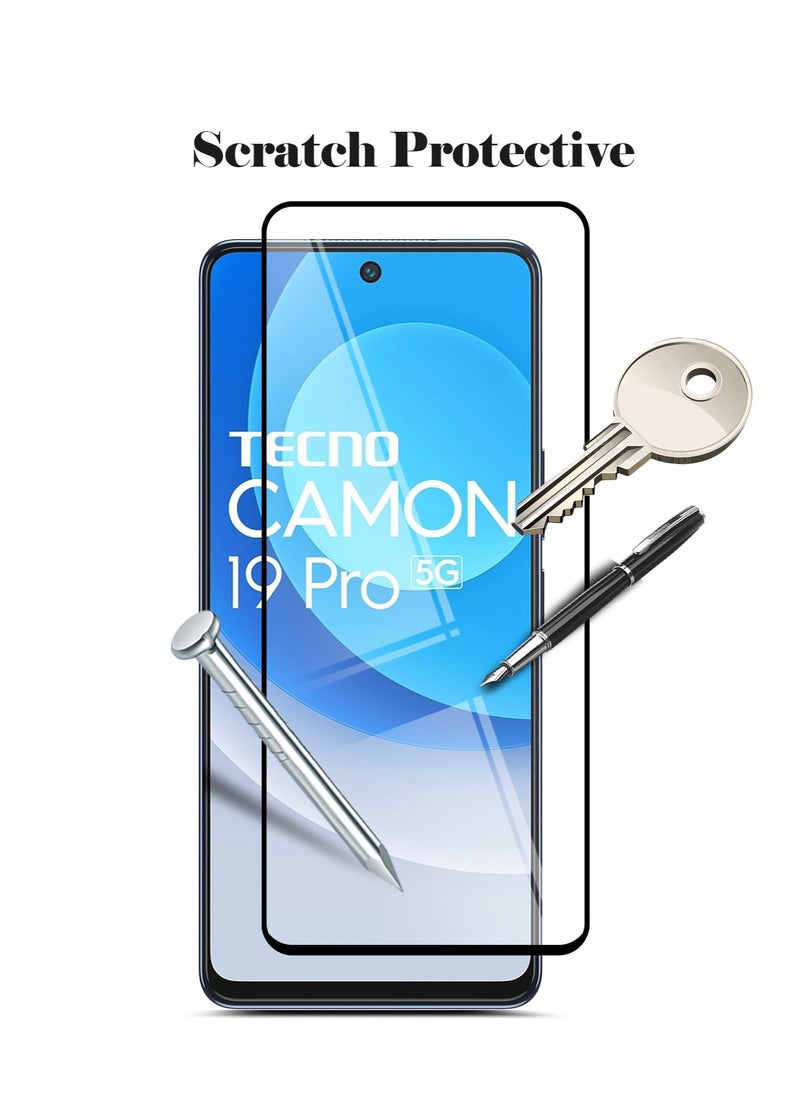Techie - Techie  5D Full Cover 9H Hardness HD Tempered Glass Screen Protector for Tecno Camon 19 Pro 5G  - Anti-Scratch, Anti-Fingerprint, and Bubbles Free Technology - Image 1
